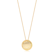 Pingente Redondo Telado Folheado a Ouro 18k
