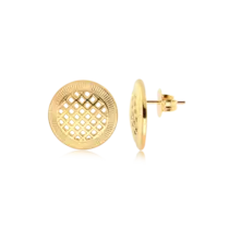 Brinco Redondo Telado Folheado a Ouro 18k