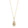 Pingente Menina Coração Rosa Cravejado Com Zircônias Folheado a Ouro 18k