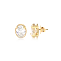 Brinco Zircônia Gota Folheado a Ouro 18k