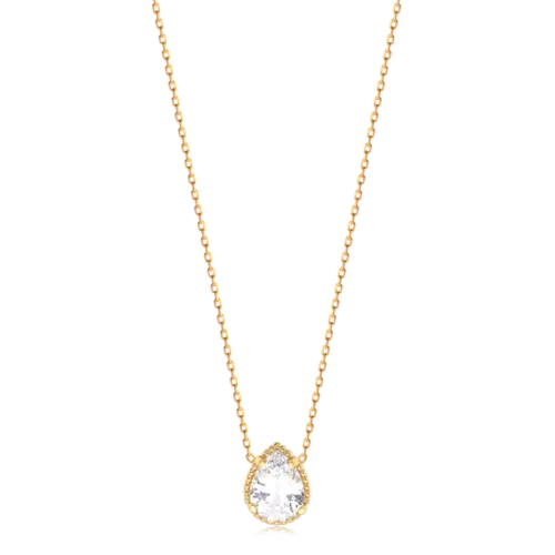 Pingente Zircônia Gota Folheado a Ouro 18k