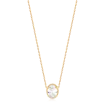 Pingente Zircônia Oval Folheado a Ouro 18k