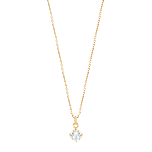 Pingente Zircônia Redondo Folheado a Ouro 18k