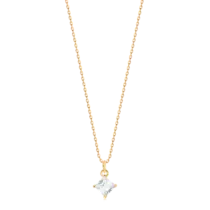 Pingente Zircônia Quadrada 6x6 Folheado a Ouro 18k