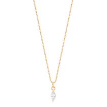 Pingente Pedra Navete Folheado a Ouro 18k