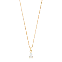 Pingente Zircônia Gota 5x7mm Folheado a Ouro 18k
