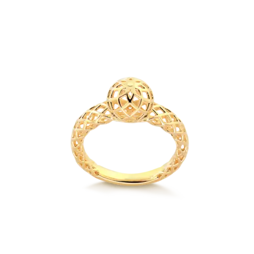 Anel Bola Telado Folheado a Ouro 18k