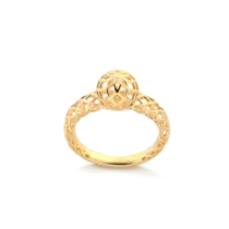 Anel Bola Telado Folheado a Ouro 18k