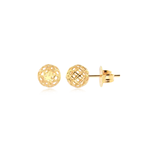 Brinco Bola Telada Folheado a Ouro 18k