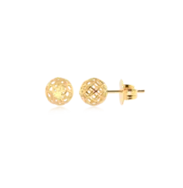 Brinco Bola Telada Folheado a Ouro 18k