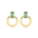 Brinco Circular Pedra Retangular Creavejado Folheado a Ouro 18k