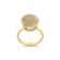 Anel Quézia Redondo Com Zircônia Folheado a Ouro 18k