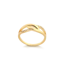 Anel Entrelaçado Zircônia Folheado a Ouro 18k