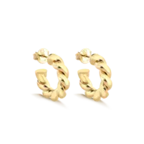 Brinco Torcido 20mm Folheado a Ouro 18k