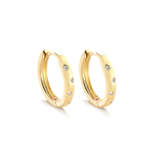 Argola Pontos de Luz 20mm Folheada a Ouro 18k