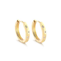 Argola Pontos de Luz 20mm Folheada a Ouro 18k