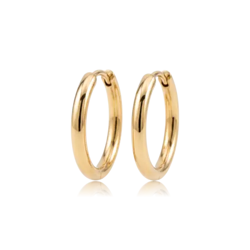 Argola Lisa 30mm Folheada a Ouro 18k