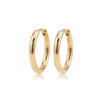 Argola Lisa 30mm Folheada a Ouro 18k