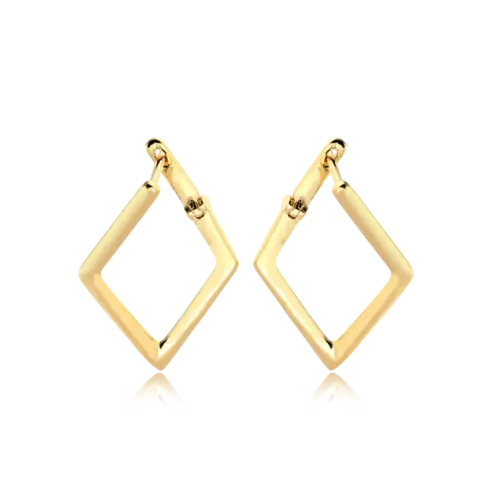 Brinco Geométrico Folheado a Ouro 18k