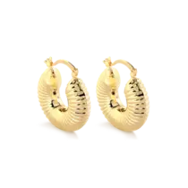 Argola Sanfonada Folheada a Ouro 18k