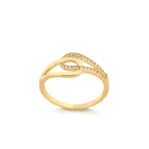 Anel Entrelaçado Com Zircônia Folheado a Ouro 18k