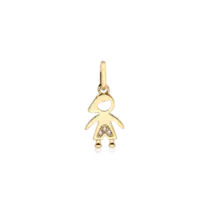 Pingente Menino Com Zircônia Folheado a Ouro 18k