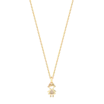 Pingente Menina Com Zircônia Folheado a Ouro 18k
