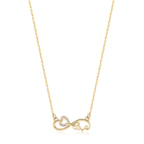 Gargantilha Love Infinito Coração Zircônia Folheado a Ouro 18k