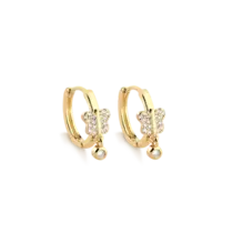 Argola Borboleta Com Zircônia Ponto de Luz Folheada a Ouro 18k