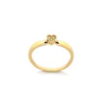 Anel Coração Com Zircônia Folheado a Ouro 18k