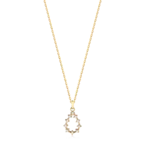 Pingente Gota Vazada Com Zircônias Folheado a Ouro 18k