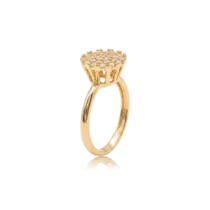 Anel Rainha Com Zircônia Folheado a Ouro 18K