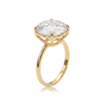 Anel Pedra Redonda Zircônia Folheado a Ouro 18k