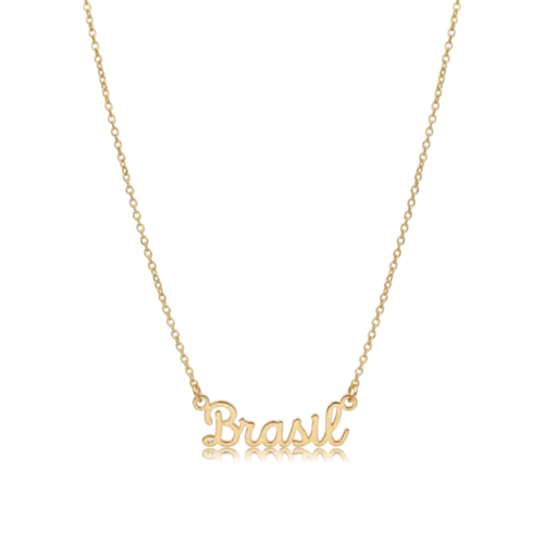 Gargantilha Brasil Folheada a Ouro 18k