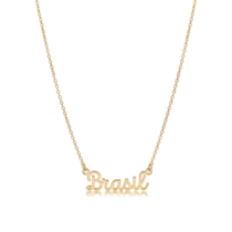 Gargantilha Brasil Folheada a Ouro 18k