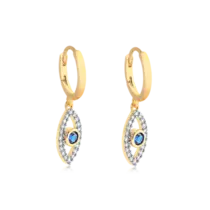 Argola Olho Grego Com Pedras de Zircônia Folheada a Ouro 18K