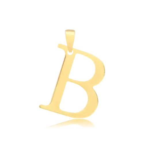 Pingente Liso Letras Folheado a Ouro 18k