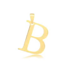 Pingente Liso Letras Folheado a Ouro 18k