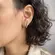 Brinco Ear Hook Duplo Cravejado Folheado a Ouro 18k
