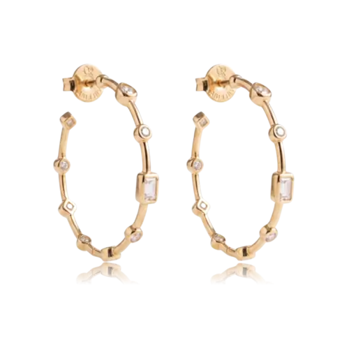 Argola Pontos de Luz Gota Folheada a Ouro 18k