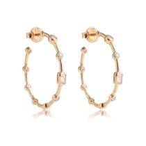 Argola Pontos de Luz Gota Folheada a Ouro 18k