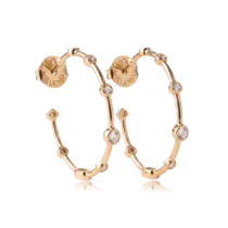 Argola Pontos de Luz Oval Folheada a Ouro 18k