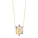 Gargantilha N Senhora das Graças Pedras Coloridas Folheada a Ouro 18k