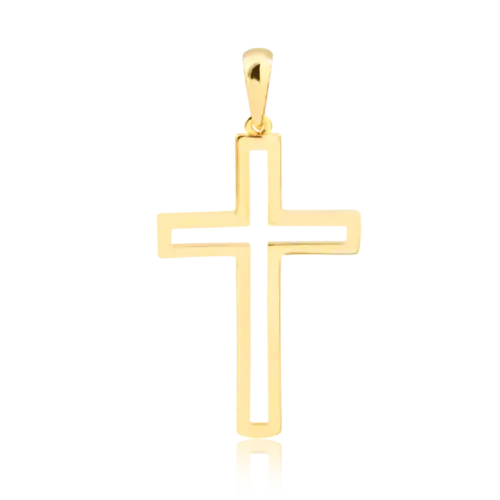 Pingente Cruz Folheado a Ouro 18K