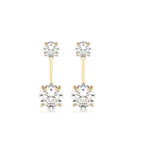 Brinco Duplo Ponto de Luz Folheado a Ouro 18k