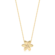 Pingente Flor Frisos Zircônia Folheado a Ouro 18k