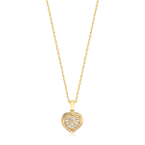 Pingente Coração Zircônia Folheado a Ouro 18k