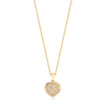 Pingente Coração Zircônia Folheado a Ouro 18k