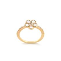 Anel Flor Madrepérola Folheado a Ouro 18k