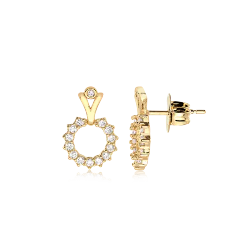 Brinco Círculo Vazado Zircônia Folheado a Ouro 18k